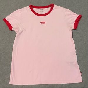 Vintage Levi’s Pink & Red Ringer Tee Size Small